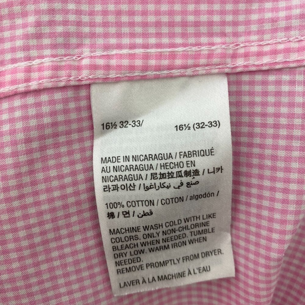 Club Room Regular Fit Performance Shirt Pink And White Size16 1/2 - 32-33 - Picture 9 of 10